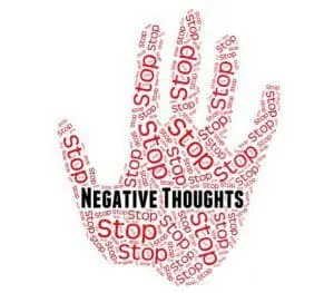 a red hand telling you to stop negative thoughts