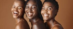 Black women laughing together.